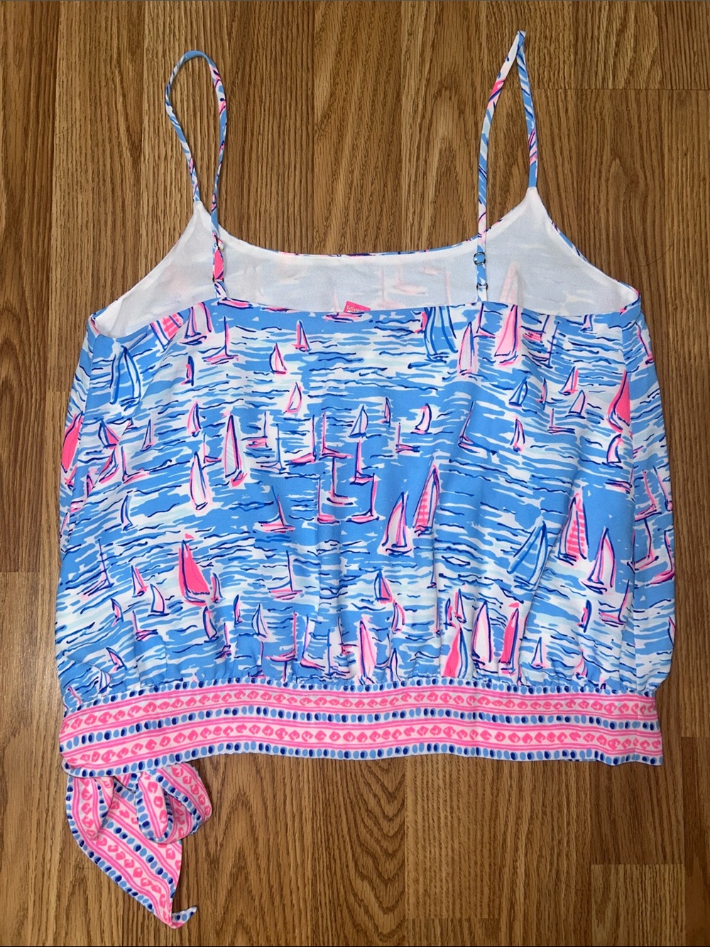 Lilly Pulitzer Blue & Pink Sailboat Tie-Side Tank - Picture 5 of 5